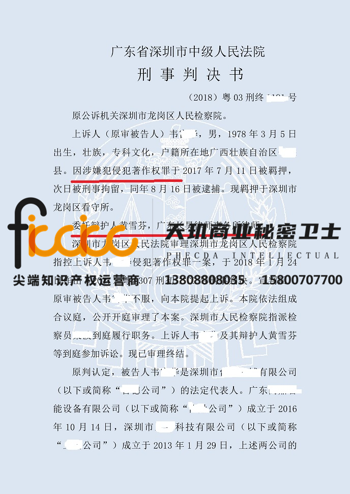 韦某侵犯著作权二审刑事判决